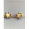 Image 1 : 2.00 CT TW GRA CERTIFIED ROUND BRILLIANT CUT MOISSANITE STONE VVS GOLDEN YELLOW COLOR SET IN 925 SIL
