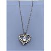 Image 1 : Heart-Shaped Pendant Necklace With Center Stone and Accented Design