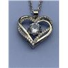 Image 2 : Heart-Shaped Pendant Necklace With Center Stone and Accented Design