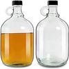 Image 1 : Desiyue 1/2 Gallon Clear Glass Growler Jugs with Plastic Lids