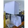 Image 2 : Rectangular Table Lamp With Transparent Base and White Lamp Shade
