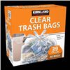 Image 1 : Kirkland Signature Clear Trash Bags 39 Gallon 60 Count