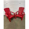 Image 1 : 2 Red Adirondack Chairs