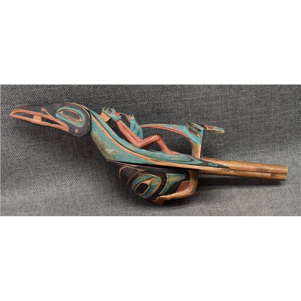 TLINGIT  WOODEN RATTLE