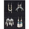 Image 1 : FOUR STERLING SILVER AND TURQUOISE EARRINGS