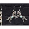 Image 3 : FOUR STERLING SILVER AND TURQUOISE EARRINGS
