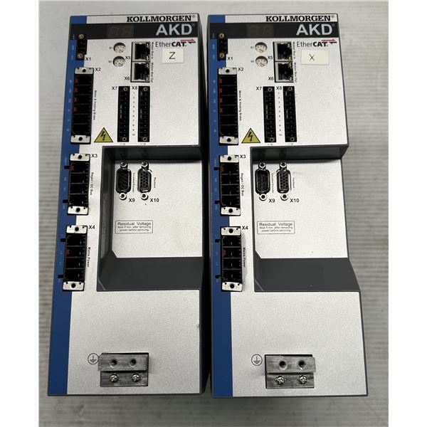 (2) Kollmorgen #AKD-P02407-NBEC-000 Ether Cat AKD Drivers