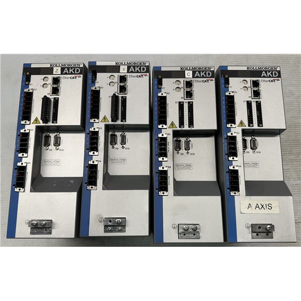 (4) Kollmorgen #AKD-P02407-NBEC-000 Ether Cat AKD Drivers