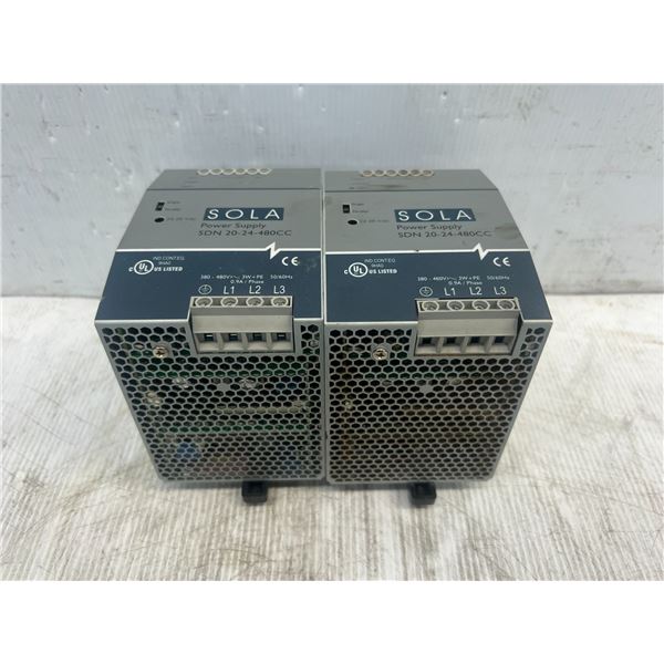 (2) Sola #SDN 20-24-480CC Power Supplies