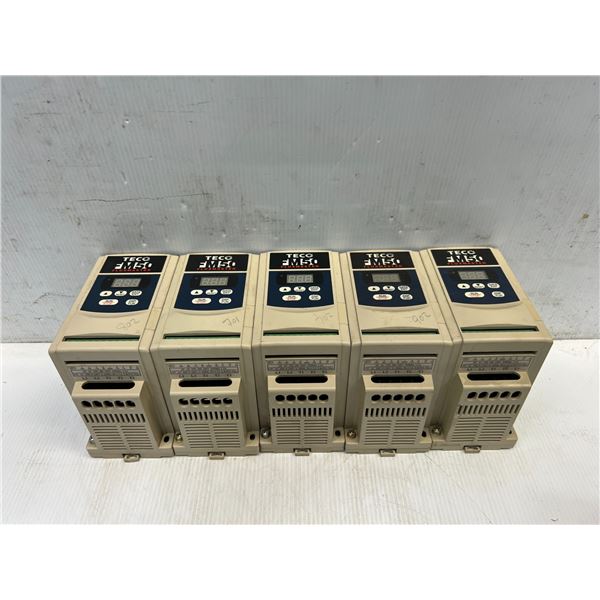 (5) TECO Electric #FM50-2P5-OC Drives