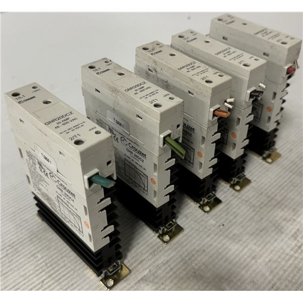 Lot of (5) Crouzet #GNR-20DCZ Solid State Relays
