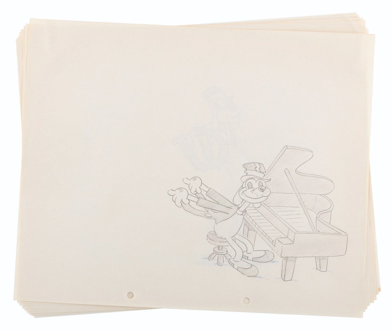 Geerout A Collection of Nine “Goopy Geer” Storyboard Drawings.