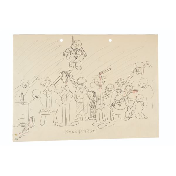 A Studio Christmas Party Gag Drawing.