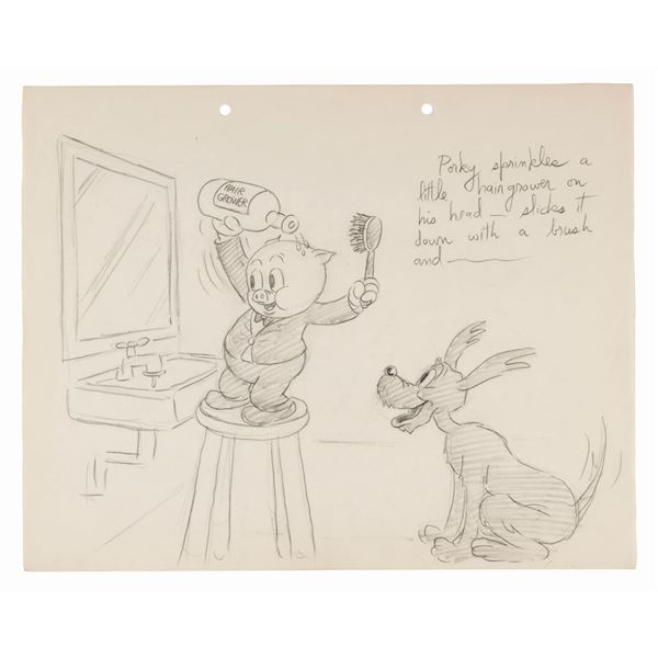 A "Porky's Party" Story Drawing.