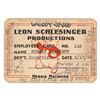 Image 1 : A Schlesinger Productions Bob Clampett Employee Card.