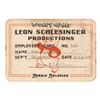 Image 1 : A Bob Clampett 1942 Schlesinger Employee Card.