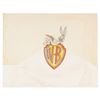 Image 1 : A Bugs Bunny on the Warner Brothers Shield Drawing.