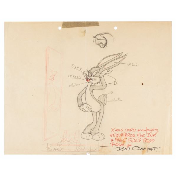 A Bob Clampett Bugs Bunny Drawing.