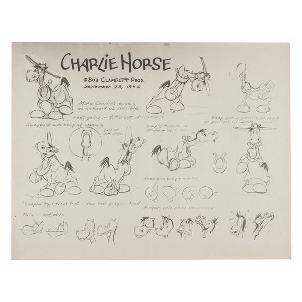 A Charlie Horse Model Sheet.