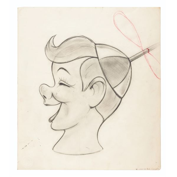 A Beany Puppet Head Sculpt Drawing.