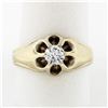 Image 1 : Antique Victorian 14k Yellow Gold Men's 0.57 ctw Old European Diamond Belcher Ri