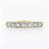 Image 4 : Antique 14k TT Gold 0.30 ctw Old Single Cut Pave Diamond Stack Wedding Band Ring