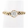 Image 1 : Antique Victorian 14k Gold 0.46 ctw GIA Old European Diamond Petite Solitaire Ri