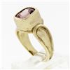 Image 2 : Estate 18k Yellow Gold 2.38 ctw Bezel Cushion Garnet Stone Finish Solitaire Ring