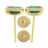 Image 4 : 14k Yellow Gold 1.30 ctw Emerald Cut Bezel Set Green Emerald Classic Stud Earrin