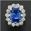 Image 3 : New Platinum AGL Ceylon NO HEAT Old Cut Sapphire Old Mine Diamond Large Ring