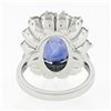 Image 8 : New Platinum AGL Ceylon NO HEAT Old Cut Sapphire Old Mine Diamond Large Ring