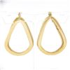 Image 2 : 14K Yellow Gold Polished Freeform Off Center 3D Open Tube Hoop Drop Earrings