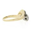 Image 5 : Vintage 14k TT Gold .82 ctw Diamond Textured & Polished Statement Cocktail Ring