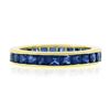 Image 5 : Vintage 18k Gold 3 ctw GIA French Square Cut Sapphire Channel Eternity Band Ring