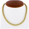 Image 1 : Italian Solid 18k Yellow Gold 16" 6mm Brushed Finish Fancy Ball Bead Necklace
