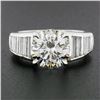 Image 8 : Vintage Platinum Ideal 5.02 ctw GIA Round Brilliant Diamond w/ Waterfall Baguett