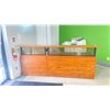 Image 1 : L SHAPED 96"W X 80"L 4 DRAWER LOCKING RECEPTION DESK WITH KEYS