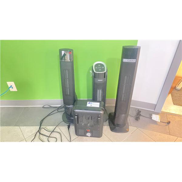 4 ELECTRIC BLACK PORTABLE HEATERS