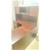 Image 2 : DARK WOODEN L SHAPE 3 DRAWER 66"W X 66"L X 66"H DESK WITH HUTCH, A DARK WOODEN 47"W X 24"D X 30"H