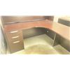 Image 3 : DARK WOODEN L SHAPE 3 DRAWER 66"W X 66"L X 66"H DESK WITH HUTCH, A DARK WOODEN 47"W X 24"D X 30"H