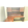 Image 4 : DARK WOODEN L SHAPE 3 DRAWER 66"W X 66"L X 66"H DESK WITH HUTCH