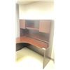 Image 2 : DARK WOODEN L SHAPE 3 DRAWER 66"W X 66"L X 66"H DESK WITH HUTCH