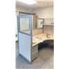 Image 3 : OFFICE CUBICLE WITH 8 SECTION PARTITION- 101"W X 76"D X 67"H, A LIGHT WOODEN 96"W X 72"L X 29"H