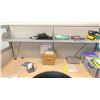 Image 5 : OFFICE CUBICLE WITH 8 SECTION PARTITION- 101"W X 76"D X 67"H, A LIGHT WOODEN 96"W X 72"L X 29"H