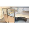 Image 4 : OFFICE CUBICLE WITH 8 SECTION PARTITION - 129"W X 81"D X67"H, 2 LIGHT WOODEN 72"W X 30"D X 28"H