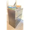 Image 2 : ULINE BLACK 3 DRAWER LATERAL STORAGE CABINET WITH ASSORTED OFFICE CONTENTS