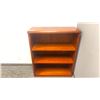 Image 3 : CHERRY COLORED 70"W X 24"D X 29"H 4 DRAWER OFFICE DESK WITH KEYBOARD TRAY & A CHERRY COLORED 3 TIER