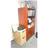 Image 2 : CHERRY COLORED 70"W X 36"D X 29"H 6 DRAWER OFFICE DESK WITH KEYBOARD TRAY, CHERRY COLORED 3 TIER
