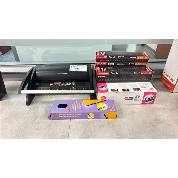 SWINGLINE COMBBIND C12 BINDING MACHINE WITH 6 BOXES OF BINDS