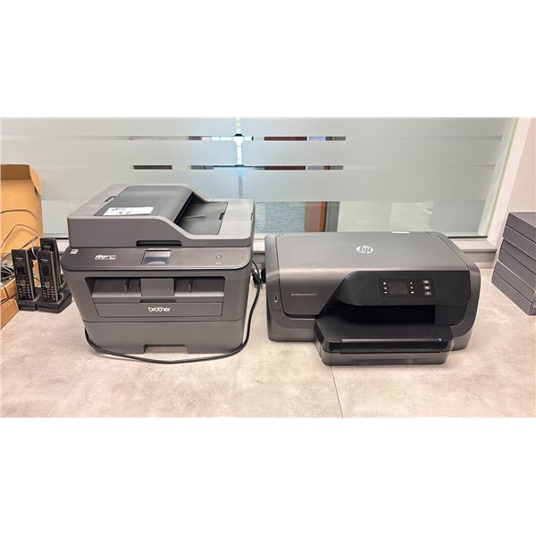 BROTHER MFC-L27400W MONOCHROME MULTI FUNCTION PRINTER WITH POWER CORD & A HP OFFICEJET PRO 8210
